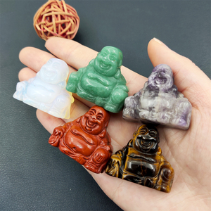 Maitreya-cristal Natural tallado de piedras preciosas, amatista de <span class=keywords><strong>cuarzo</strong></span> rosa, unakita, <span class=keywords><strong>Aventurina</strong></span>, estatua de Buda para Decoración - Product Image 3