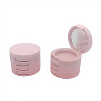 Kotak Bedak Kosmetik ABS Multi-layer Baru dengan Cermin, Wadah Perbaikan Blush, Kotak Kosong Portabel, Ketebalan 1mm, Sub-kemasan Makeup