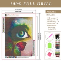 Kit de Peinture sur Toile DIY Papillon Abstrait en Cristal 5D à Broderie Complète Personnalisable