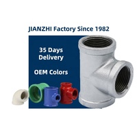 JIANZHI NPT Frisado Acessórios Para Tubos de Ferro Fundido Maleável Galvanizado Por Imersão A Quente 4 Maneira 45 90 Grau Cotovelo Rosca Igual Tee GI Preto