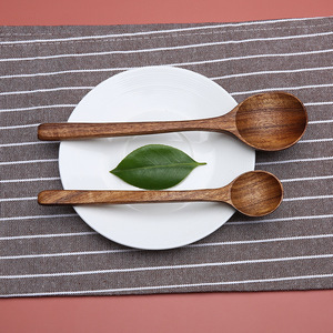Juego de Cubiertos de Madera con Cuchara de Madera Faltante, Juego de Tenedor y Cuchara de Estilo Japonés para Uso Doméstico, Cuchara de Sopa de Madera Sin Pintar. - Product Image 2