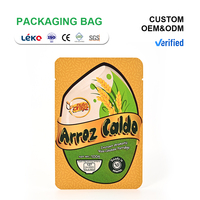 Sachet en papier kraft écologique de haute qualité avec fermeture éclair, doublure en aluminium, résistant à l'humidité, recyclable et réutilisable pour céréales, riz et aliments