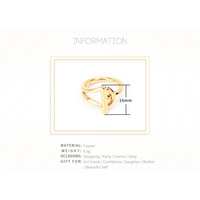 Ensemble de bagues de fiançailles et de mariage simples en or avec incrustation de cristaux, bijoux fantaisie, cadeau avec anneaux à boucle en corde pour femmes
