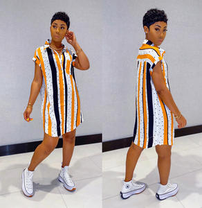 Abito estivo da donna con stampa digitale a pois a maniche corte Casual da donna <span class=keywords><strong>abbigliamento</strong></span> donna con stampa digitale a pois - Product Image 4