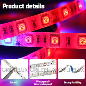 Tira de Luz LED para Cultivo de Plantas, 12V, 660nm, 450nm, Rojo y Azul, 60 LED/M, PCB de 10mm, IP20, IP65, Tiras de Luz LED Flexibles para Plantas de Interior - Product Image 3