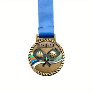 Medallas de metal Pickleball personalizadas al por mayor para premios de competición de tenis y críquet para personas mayores - Product Image 6