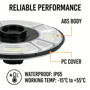 ไฟโซลาร์ยูเอฟโอแบบรวม 500W ความสว่างสูง IP65 370PCS SMD2835 LED พร้อมเซ็นเซอร์เรดาร์ สำหรับสวนกลางแจ้ง ติดตั้งบนเสา พร้อมรีโมท - Product Image 2