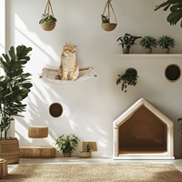 ROPECUBE-Hamac-Lits confortables pour chat avec perchoir de fenêtre pour le plaisir intérieur, cordes en bois durable et en coton macramé pour dormir et grimper