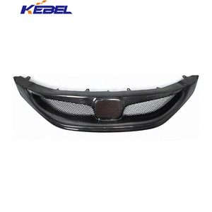 กระจังหน้ารถยนต์ KEBEL สภาพใหม่ สำหรับ <span class=keywords><strong>Honda</strong></span> <span class=keywords><strong>Civic</strong></span> <span class=keywords><strong>Sedan</strong></span> <span class=keywords><strong>SI</strong></span> ปี <span class=keywords><strong>2013</strong></span> - 2015 - ลายคาร์บอนไฟเบอร์, ตาข่าย ABS พร้อมไฟ LED - Product Image 5