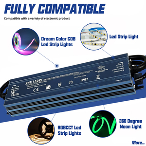 Driver LED Dimmable Triac 100W 150W 200W IP67 0-10V PWM AC/DC 12V Transformateur à découpage pour LED - Product Image 4