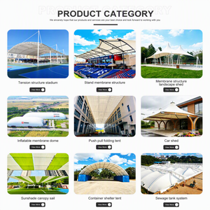 Pavillon sportif à membrane multi-coniques en tissu PVDF haute résistance au vent pour terrains de basketball doubles de parcs publics et résidentiels - Product Image 4
