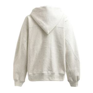 Sudadera con capucha lisa de forro polar grueso y cálido, con botones a presión, estampado en relieve y cordón ajustable - Product Image 2