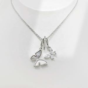 Collier papillon plaqué or argent 925, coquillage, zircon, luxe, pour femme, prix d'usine - Product Image 4