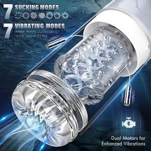 Herren Sexspielzeug Automatischer Stroker Masturbationsmaschine Saugend Vibrierend Stoßend Rotierend Penispumpe Elektrischer Masturbator für Männer - Product Image 2