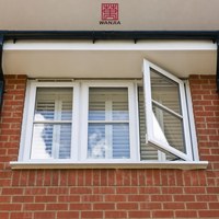 Fenêtres à battants en vinyle WANJIA pour balcon extérieur, contemporaines, en PVC, avec moustiquaire en verre sur mesure