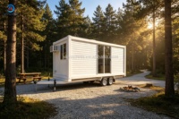 Maisons mobiles préfabriquées écologiques personnalisables en usine, conteneurs habitables sur roues, conception de maisons mobiles sur remorque