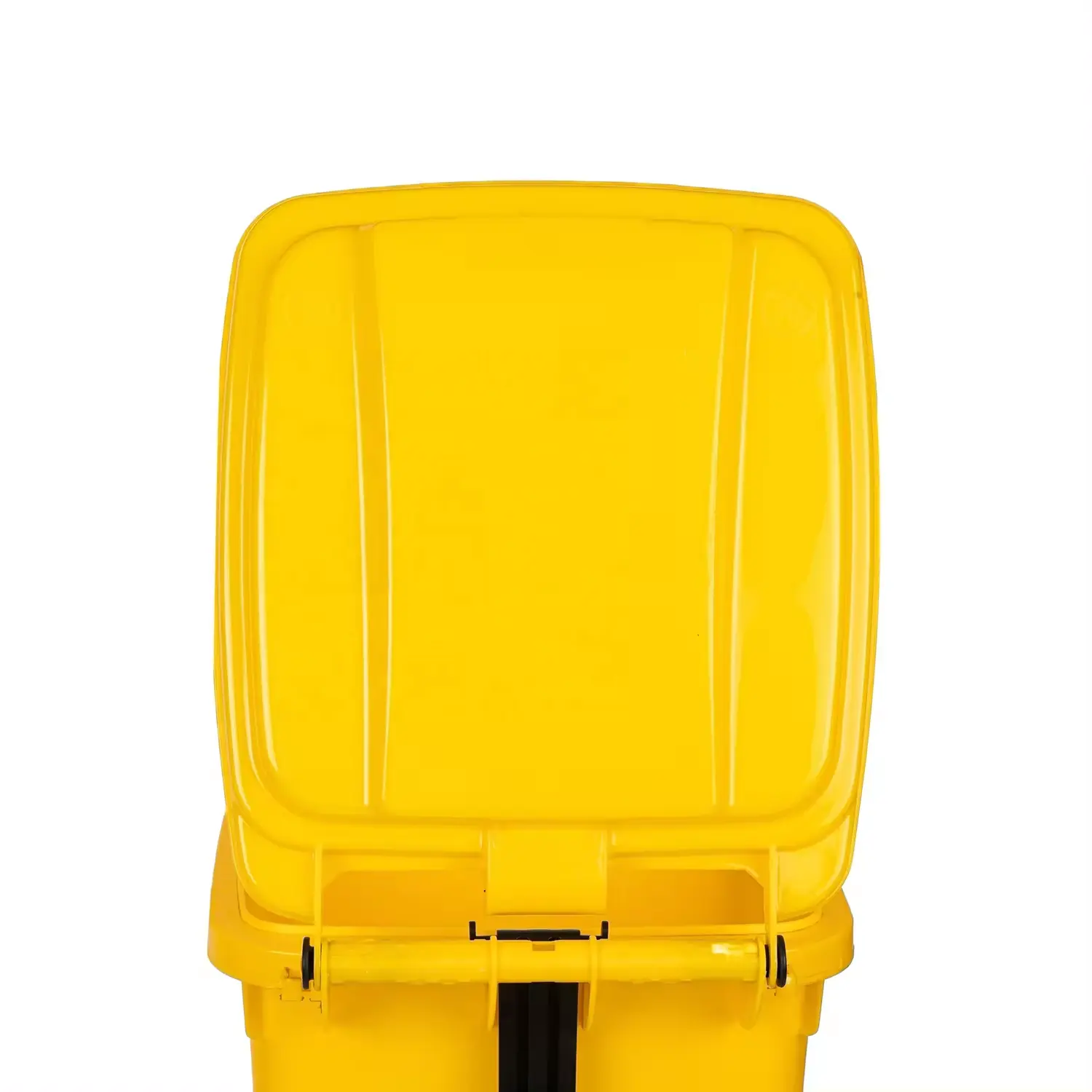 Recipiente de basura de plástico de 100l, cubo de basura rectangular con pedal de paso de plástico, tapa de fácil cierre extraíble