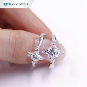 Tianyu Romantic Star Design <b>Silver</b> Moissanite <b>Rings</b> 0.5ct and 1ct Anniversary and Valentine's Day <b>Couple</b> Gift - Product Image 3