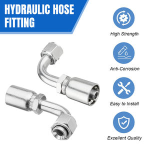 אביזרי קצה צינור הידראולי BSP נקבה עם פרוסה סוג חלק אחד סוג קצה צינור הידראולי מתאם לחיצה מסתובבת עם כיסוי הגנה - Product Image 4