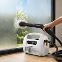 Nettoyeur vapeur professionnel multifonctionnel pour rails de portes coulissantes et fentes de fenêtres, vapeur sèche 230°F, 1800W, réservoir 1,6L, autonomie 30 min, pour voiture
