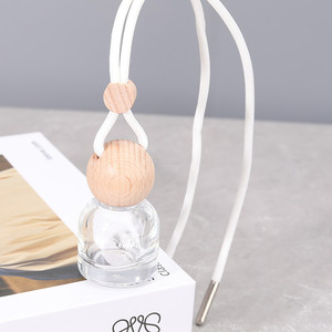 10Ml Gỗ Sồi Vòng Nắp Thủy Tinh Xe Hương Thơm Khuếch Tán Làm Mát Không Khí Treo Khuếch Tán Xe Cho Xe Trang Trí Nội Thất - Product Image 4