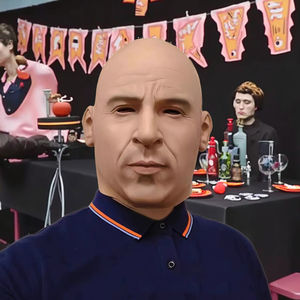 Vin Diesel <span class=keywords><strong>Jason</strong></span> Statham maschera realistica celebrità testa piena di Halloween Costume Cosplay Party Mr. fagiolo in lattice maschera personaggio - Product Image 4