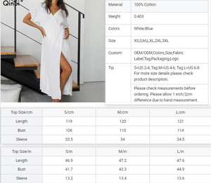 QINSI autunno bianco cotone <span class=keywords><strong>donna</strong></span> abito <span class=keywords><strong>da</strong></span> <span class=keywords><strong>notte</strong></span> Sexy con scollo a V maniche corte pizzo lungo camicia <span class=keywords><strong>da</strong></span> <span class=keywords><strong>notte</strong></span> Casual ampia <span class=keywords><strong>vestaglia</strong></span> <span class=keywords><strong>da</strong></span> <span class=keywords><strong>donna</strong></span> - Product Image 6