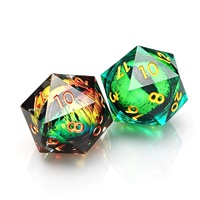 Dés à jouer géants en résine de 35 mm avec logo personnalisé, dés polyédriques D20 à bords tranchants avec œil rotatif pour jeux de rôle sur table