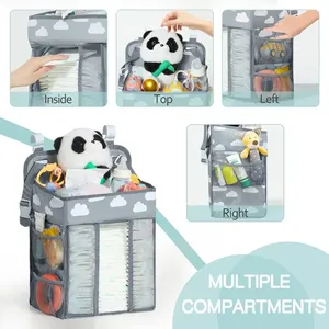Sac de rangement suspendu multifonctionnel avec poches, grande capacité, pochette de rangement de chevet pour articles ménagers divers - Product Image 6