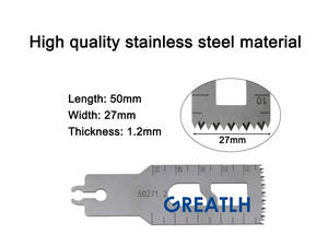 Lâminas de Serra Óssea de Aço Inoxidável para Instrumentos Veterinários, Lâminas Ortopédicas Stryker, Lâmina de Serra Oscilante Elétrica - Product Image 3
