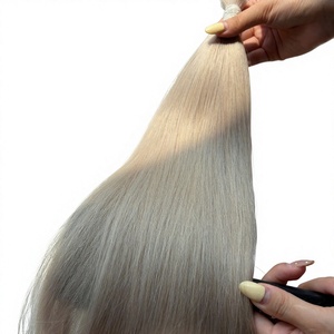 Extensions de cheveux naturels bruts Super Double Drawn couleur blond platine pour usage professionnel en salon 20 pouces - Product Image 1