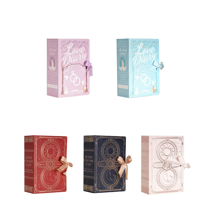 Китайские производители, поставщик Yiwu, оптовая продажа, дешевые коробки для бандажной расцветки в форме книги, розовые коробки для вечеринок, для гостей свадебных конфет