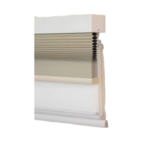 Persianas romanas dobles modernas, tela blanca transparente personalizada, característica opaca, cortinas integradas fáciles para sala de estar, plástico Horizontal
