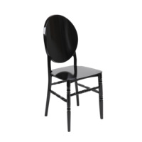 Chaise de jardin fantôme élégante et luxueuse en résine blanche/dorée/argentée à dossier ovale pour ferme, hôtel, salle à manger, événements extérieurs et mariages (vente en gros)