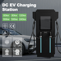 Nouvelle borne de recharge rapide DC pour véhicules électriques, CCS2 GBT CCS1, sur pied, 80/120/240 kW, double connecteur, IP54, contrôle par application