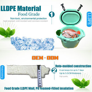 Hielera Redonda Rotomoldeada de 27QT, Caja Refrigeradora Rígida con Retención de Hielo de 5 Días, Hielera Portátil <span class=keywords><strong>para</strong></span> Acampar, Pesca y Actividades al Aire Libre - Product Image 3