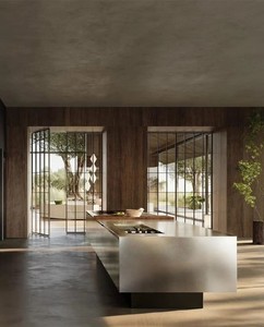 Meubles de cuisine modulaires de luxe italiens au design moderne pour hôtels commerciaux, ensemble d'îlots de rangement muraux pour salon - Product Image 5