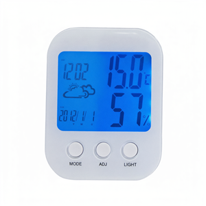 Réveil numérique KIMTOKA avec écran LCD, rétroéclairage bleu, affichage de la température, de l'humidité, de la météo et de la date - Product Image 1