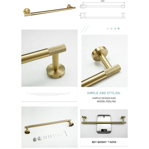 Juego de Accesorios de Baño de Metal Pulido con Espejo, Toallero Cuadrado de Lujo, Accesorio para Baño, Hotel y Hogar - Product Image 5