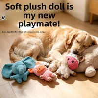 Jouet à mâcher créatif en peluche polyester en forme d'animal, durable, résistant aux morsures, compagnon idéal pour animaux de compagnie