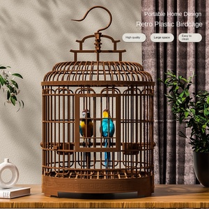Gabbia per Uccelli Domestica Grande Lusso Villa Retrò in Plastica da Esterno Portatile Facile da Pulire per Pappagalli Peonia e Calopsittici - Product Image 3