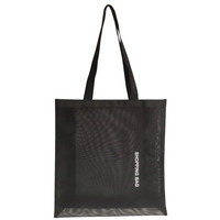 Sac fourre-tout en polyester à bandoulière avec impression de logo personnalisé et motif lettres, idéal pour le marché, les courses, les cadeaux ou la plage