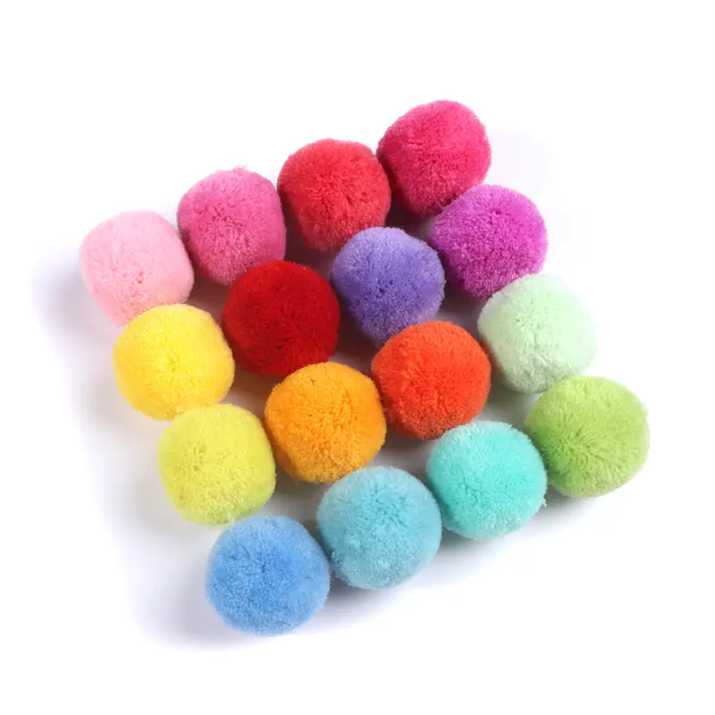 Pompones redondos para manualidades de niños, bolas suaves y esponjosas, suministros de costura artesanal, 40 colores mezclados, 40mm