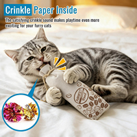 AFP Jouet interactif pour chat anti-anxiété, en toile durable, rembourré de catnip, pour le nettoyage des dents, avec papier froissé sonore