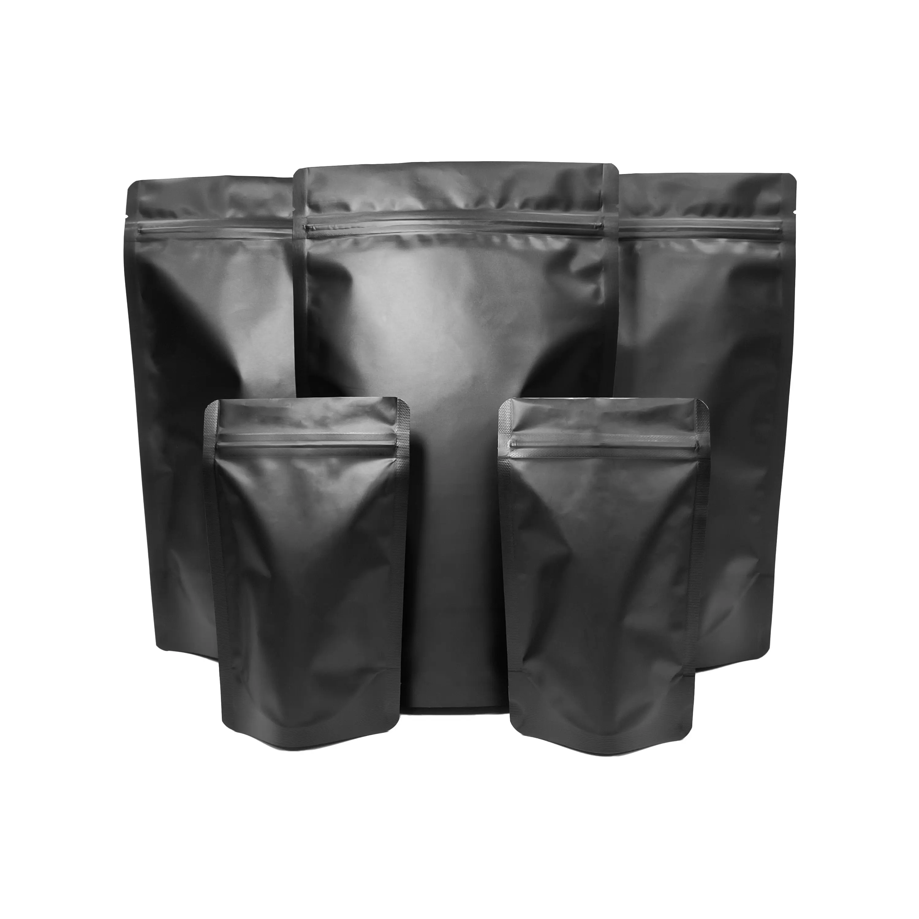 Benutzer definierte mattschwarze Verpackung Stand Up Pouch/Aluminium folie Wieder verwendbare Zip-Lock-Lebensmittel verpackungs tasche/Doypack Mylar Storage Food Bags