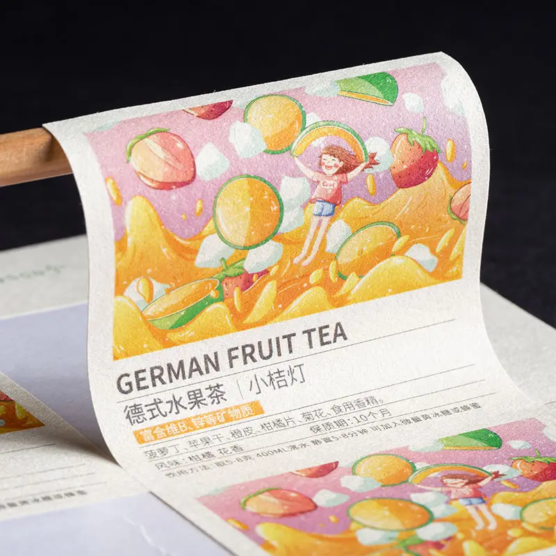Papel de embrulho personalizado, etiquetas de papel de textura especial da moda, etiquetas de papel com impressão de logotipo em vários formatos para negócios