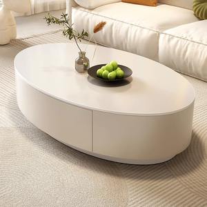 Filet de table basse ovale en ardoise à vent crème moderne rouge Design de luxe simple pour le salon pour les petits ménages - Product Image 2