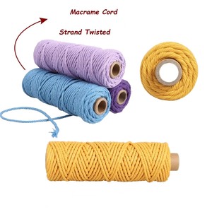 Cordon en <span class=keywords><strong>macramé</strong></span> très vendu, cordon en coton durable de 2 mm, 3 brins, ficelle en <span class=keywords><strong>jute</strong></span>, corde en <span class=keywords><strong>macramé</strong></span> douce, couleurs assorties - Product Image 4