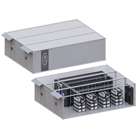 Centre de données en conteneur refroidi par air de 40 pieds, 120 kW, salle de serveurs modulaire préfabriquée pour l'informatique haute densité