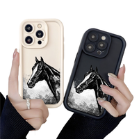 Coques de Téléphone Antichoc de Luxe Motif Chevaux pour iPhone 17 Air 16 15 Plus Pro Max 14 13 12 11 X – Housse de Protection Anti-chute Personnalisée